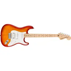 FENDER SQUIER AFFINITY STRATOCASTER FMT HSS GUITAR, MAPLE, SIENNA SUNBURST