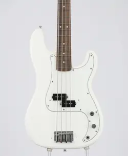 USED FENDER / PLAYER PRECISION BASS PAU FERRO FINGERBOARD POLAR WHITE MADE IN ME