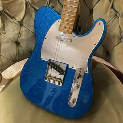 USED 2021 FENDER J MASCIS TELECASTER - BOTTLE ROCKET BLUE FLAKE 012525