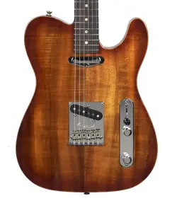 2012 FENDER SELECT CARVED KOA TOP TELECASTER IN SIENNA EDGE BURST