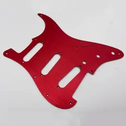 FOR FENDER STRATOCASTER 11 HOLE GUITAR PICKGUARD ALUMINUM ANODIZED SSS RED