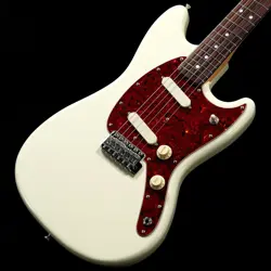 FENDER MADE IN JAPAN CHAR MUSTANG ROSEWOOD OLYMPIC WHITE WEIGHT:2.91KG