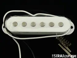 FENDER STANDARD STRATOCASTER STRAT WHITE PICKUP W/ SCREWS, BRIDGE