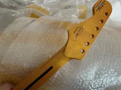 LOW PRICE FENDER STRAT MAPLE ELECTRIC GUITAR NECK REPLACE 22 FRETS YELLOW GLOSS