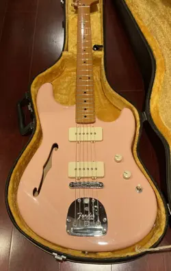 2013 FENDER PAWNSHOP OFFSET SPECIAL ELECTRIC GUITAR, USED, PINK, GOOD CONDITION
