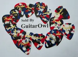 FENDER THIN GUITAR PICKS CONFETTI  351 CELLULOID 18 PICKS