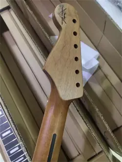 22 FRET ROASTED FLAME MAPLE ST ELECTRIC GUITAR NECK 25.5 INCH FOR FENDER STRAT