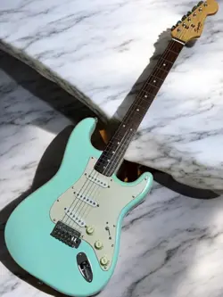 SQUIER BY FENDER BULLET STRAT MINT GREEN ELECTRIC GUITAR, USED, GOOD CONDITION