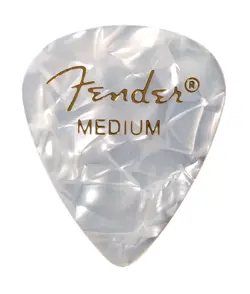 FENDER 351 MEDIUM WHITE MOTO CELLULOID GUITAR PICKS - 12 PACK