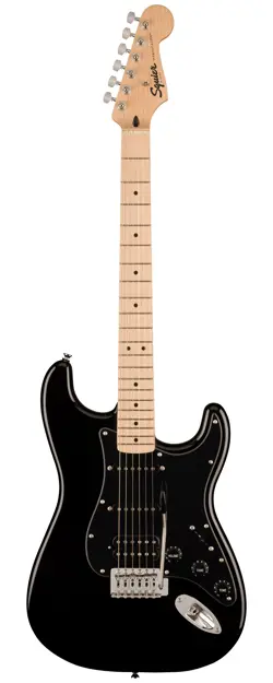 FENDER SQUIER SONIC STRATOCASTER, BLACK PICKGUARD - BLACK