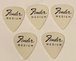 VINTAGE GUITAR PICKS-FENDER 1960’S PRE-CBS-351 MEDIUM CELLULOID-LOT OF 5 UNUSED