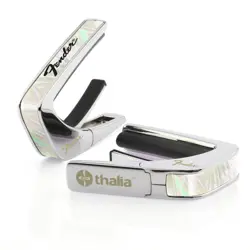 THALIA X FENDER GUITAR CAPO - CHROME, MOTHER OF PEARL W/ BLACK PERINE LOGO