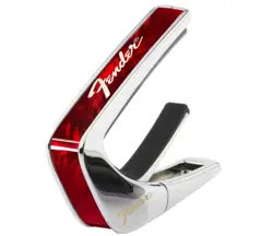 THALIA X FENDER GUITAR CAPO - CHROME, RED ANGEL WING, WHITE PERINE LOGO