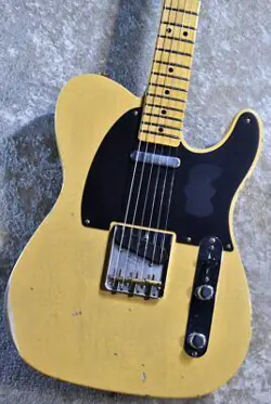 FENDER CUSTOM SHOP 1950 DOUBLE ESQUIRE RELIC AGED NOCASTER BLONDE R135126 DISPLA