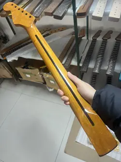 ELECTRIC GUITAR NECK 22 FRETS ST HANDLE ROASTED FLAME MAPLE FENDER STRAT GLOSS