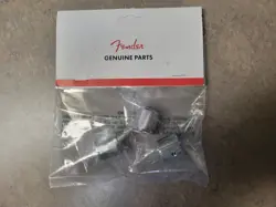 GENUINE FENDER TELE TELECASTER/P-BASS CHROME METAL GUITAR BARREL KNOBS (3)