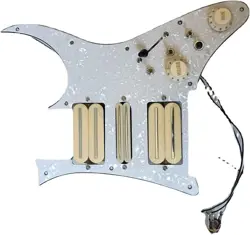 PREWIRED LOADED PICKGUARD WITH HSH YELLOW MINI PICKUPS FOR FENDER STRAT GUITAR