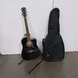 IBANEZ PF15ECE-BK PERFORMANCE SERIES ACOUSTIC ELECTRIC GUITAR WITH FENDER CASE