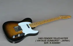1985 FENDER TELECASTER JAPAN A SERIAL