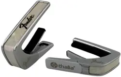 THALIA FENDER CHROME CAPO, WHITE MOTHER OF PEARL W/ BLACK PERINE LOGO #FENCC-12