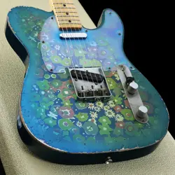 FENDER CUSTOM SHOP  MASTER BUILT 1969 TELECASTER RELIC AGED BLUE FLOWER CZ552316