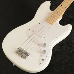 SQUIER BY FENDER SONIC BRONCO BASS ARCTIC WHITE USED POPLAR BODY W/SOFT CASE