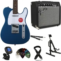 SQUIER AFFINITY SERIES TELECASTER AND FENDER AMP BUNDLE - LAKE PLACID BLUE