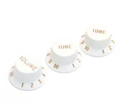 GENUINE FENDER WHITE ORIGINAL STRATOCASTER STRAT V/T/T KNOBS 099-2035-000