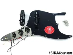 FENDER SQUIER CLASSIC VIBE '70S JAZZ BASS, LOADED PICKGUARD GUITAR, BLACK.