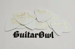 FENDER THIN GUITAR PICKS WHITE  351 CELLULOID 18 PICKS FREE SHIPPING