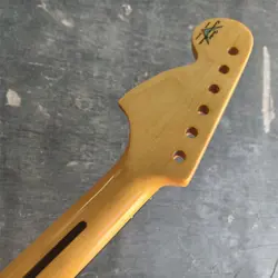 YELLOW 22 FRET BIG HEAD ELECTRIC GUITAR NECK MAPLE FOR DIY FENDER REPLACE 