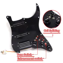 GUITAR PREWIRED LOADED PICKGUARD SET,COIL SPLITTIN HUMBUCKER PICKUPS FOR FENDER