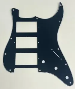 3 PLY BLACK PICKGUARD FIT FENDER US HHH STRATOCASTER STYLE GUITAR PARTS