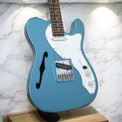 SQUIER BY FENDER TELECASTER THINLINE ELECTRIC GUITAR, BLUE, LIGHTLY USED