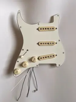 LEFTY FENDER PLAYER PLUS STRAT LOADED PICKGUARD NOISELESS PICKUPS PARCHMENT