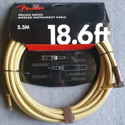 FENDER CABLE DELUXE INSTRUMENT CABLE 5,5 M TWEED ANGLED