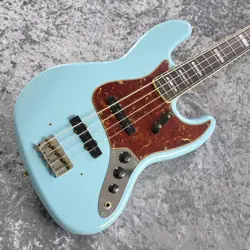 FENDER CUSTOM SHOP 1966 JAZZ BASS JOURNEYMAN RELIC - AGED DAPHNE BLUE MH