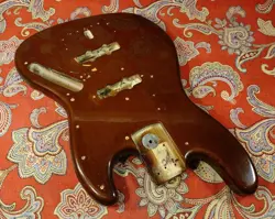 VINTAGE 1975 FENDER JAZZ BASS BODY - FACTORY MOCHA FINISH