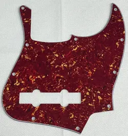 RED TORTOISE 4-PLY FOR FIT FENDER JAZZ BASS 5 STRING JB STYLE GUITAR PICKGUARD