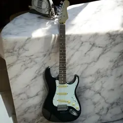 FENDER JAPAN STRATOCASTER BLACK ELECTRIC GUITAR, USED, GREAT CONDITION