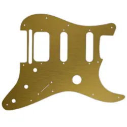FENDER FISHMAN TRIPLEPLAY STRATOCASTER HSS PICKGUARD FAUX BRUSH GOLD