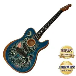 ACOUSTIC ELECTRIC GUITAR FENDER AMERICAN ACOUSTASONIC TELECASTER BLUE PAISLEY