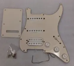 2004 FENDER STRATOCASTER STANDARD MIM LOADED 3-PLY PICKGUARD HSS WHITE W/ HW