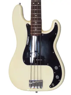 FENDER JAPAN CLASSIC 70S PRECISION BASS USED ALDER BODY WHITE W/SOFT CASE