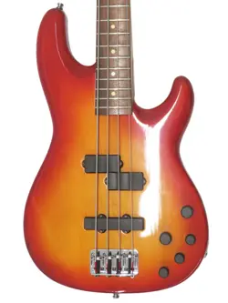 FENDER MEXICO DELUX ZONE BASS USED ALDER BODY CHERRY BURST W/SOFT CASE