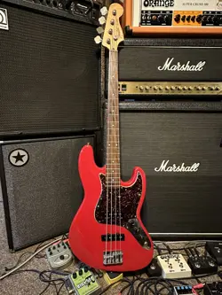 2004 FIESTA RED FENDER JAZZ BASS PARTSCASTER W/ BRAND NEW FENDER GIG BAG