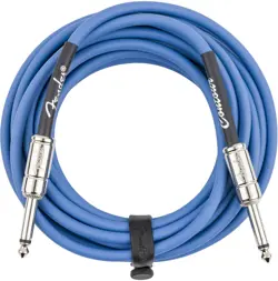 FENDER CONTOUR SERIES INSTRUMENT CABLE - LAKE PLACID BLUE, 18.6 FEET