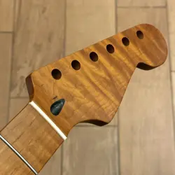 4A 22 FRET TIGER ROASTED FLAME MAPLE STRAT GUITAR NECK NITRO SATIN FOR FENDER ST