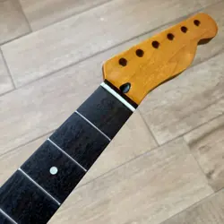 22FRET ROASTED MAPLE ROSEWOOD TELE GUITAR NECK NITRO SATIN FOR FENDER TELECASTER