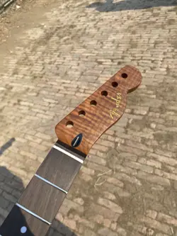 ROSEWOOD ELECTRIC GUITAR NECK 22 FRETS TL HANDLE ROASTED FLAME MAPLE FENDER